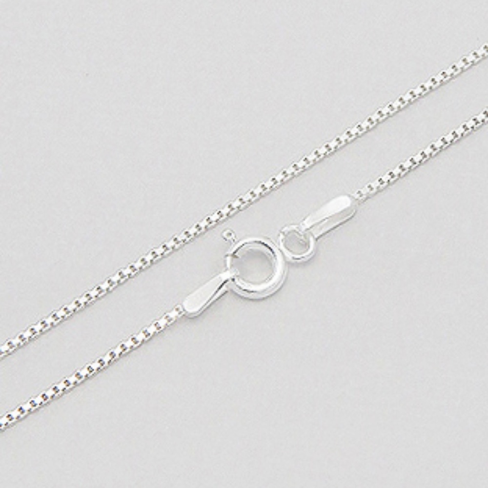 STERLING SILVER BOX CHAIN NECKLACE 0.8mm